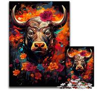 1000 Piece Jigsaw Puzzles for Adults Matador's Colorful Psychedelic Rose Impossible Jigsaw Puzzles for Adults Erfect for Home Decor, Birthdays, Holidays, And Gifts 1000 PCS(38x26cm)