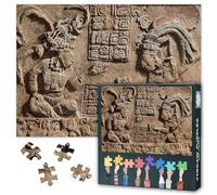 1000 Piece Jigsaw Puzzles for Adults - Mayan Hieroglyphs Sculpture Challenging Puzzle, 27.5x19.7 Inch Family Educational Games & Home Decor Gift (Aztec Series)
