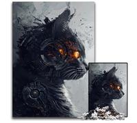 1000 Piece Jigsaw Puzzles for Adults Mechanical Cyborg Cat Jigsaw Puazzles for Adults for Birthdays Holidays Best for Christmas 1000 PCS(75x50cm)