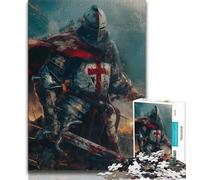 1000 Piece Jigsaw Puzzles for Adults Medieval Knight Warrior Painting Adult Puzzles,Stress Reliever Staycation Kill Time Home Decoration Toys 75x50cm