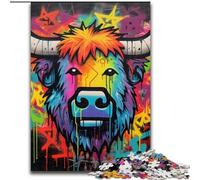 1000 Piece Jigsaw Puzzles for Adults Mgraffiti Painting Yak cardboard Jigsaw Puzzles for Adults Challenging Brain Teaser for Teenagers, Perfect for Home Decor Or Gift (Size 26x38 cm)