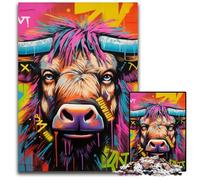 1000 Piece Jigsaw Puzzles for Adults Mgraffiti Painting Yak Challenging Puzzles for Home Decor, Brain Training 50x75CM/19.68x29.52inch