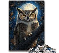 1000 Piece Jigsaw Puzzles for Adults Midnight Owl 1000 Pieces for Teenagers,Educational Games Home Decoration Birthday Present, Gifts, Wall Art (50x75cm)