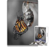 1000 Piece Jigsaw Puzzles for Adults Monarch Butterfly Emerging from Chrysalis Brainteaser Family Games Stress Reliever Gift For Birthdays Size 50x75cm