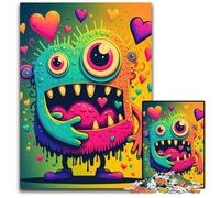 1000 Piece Jigsaw Puzzles for Adults Monster Love Frenzy Art Jigsaw Puzzles for Adults Perfect for Halloween, Christmas, Birthday Gift 26X38CM/10.23x14.96inch