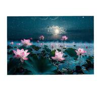 1000 Piece Jigsaw Puzzles for Adults, Moon Jigsaw Puzzles for Adults 1000 Piece, Lotus Puzzle Challenging Game for the Whole Families, Classic Wooden Jigsaws Suitable for Home Decoration, Gifts -3621