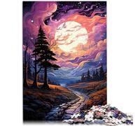 1000 Piece Jigsaw Puzzles for Adults Moonlight Road Fun Games 26x38cm Help the brain exercise addictive toys to cultivate patience
