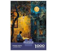 1000 Piece Jigsaw Puzzles for Adults Moonlit Cafe Romance Adult Puzzles Hands-on Game Stress Reliever Difficult And Challenge 52x38cm/1000pcs
