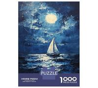 1000 Piece Jigsaw Puzzles for Adults Moonlit Sail -2 Puzzle for Adults Anti-Stress Toys Presents for Women Parent-child Interaction 52x38cm/1000pcs