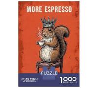 1000 Piece Jigsaw Puzzles for Adults More Espresso Less Depresso Squirrel King Adult Jigsaw Hands-on Game Analysis And Logic Parent-child Interaction 38x26cm/1000pcs