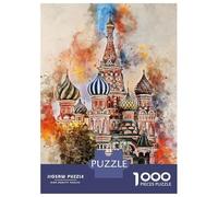 1000 Piece Jigsaw Puzzles for Adults Moscow in Watercolor Puzzle for Adults Anti-Stress Toys But Fun And Humorous Birthday And Unique Gifts 38x26cm/1000pcs