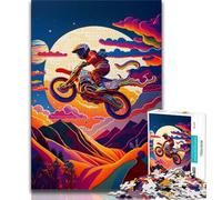 1000 Piece Jigsaw Puzzles for Adults Motor Cross Rider 1000 Piece Puzzle,is Ideal As Gifts for The Whole Family Suitable for And 14 75x50cm