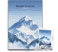 1000 Piece Jigsaw Puzzles for Adults Mount Everest Illustration Brainteaser Family Games Stress Reliever Gift For Birthdays Size 38x52cm