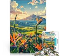 1000 Piece Jigsaw Puzzles for Adults Mountain View with Bird of Paradise Quizspiel mit passendem Poster und Quizblatt38x26cm