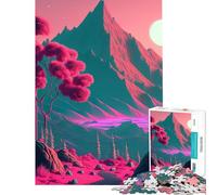 1000 Piece Jigsaw Puzzles for Adults Mountains Moon Space Fun at Home Activities, Home Art Decor Brain Teaser Game for And from 14 Years And over (38x26cm)