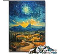 1000 Piece Jigsaw Puzzles for Adults Mountains Under The Night Sky Puzzles 1000 Pieces for Adults Christmas Halloween Mother's Day New Year Easter Gift (Size 26x38cm)
