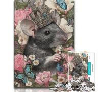 1000 Piece Jigsaw Puzzles for Adults Mouse Wearing A Crown 1000 Pieces for Teenagers,family Fun Games Is Ideal As A Gift for The Whole Family (size 75x50cm)