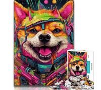 1000 Piece Jigsaw Puzzles for Adults Mutant Corgi Adult Puzzles,Stress Reliever Staycation Kill Time Home Decoration Toys 26x38cm