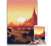 1000 Piece Jigsaw Puzzles for Adults Myanmar Sunset Brainteaser Family Games Stress Reliever Gift For Birthdays Size 38x26cm
