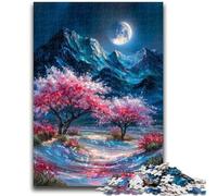 1000 Piece Jigsaw Puzzles for Adults Mysterious Cherry Tree Staycation Kill Time with Fully Interlocking Randomly Shaped Pieces 50x75cm