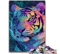 1000 Piece Jigsaw Puzzles for Adults Mysterious Tiger Game Toys Every Piece Is Unique - Challenging Family Fun Game 50x75cm