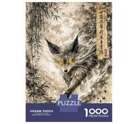 1000 Piece Jigsaw Puzzles for Adults Mystical Fox Under The Moon Adult Jigsaw Hands-on Game Analysis And Logic Parent-child Interaction 38x26cm/1000pcs