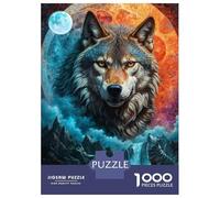 1000 Piece Jigsaw Puzzles for Adults Mystical Moon Lone Wolf Jigsaws for Adults Brain Teaser Game Stress Reliever for Is Ideal As A Gift 70x50cm/1000pcs