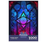 1000 Piece Jigsaw Puzzles for Adults Mystical Stained Glass Window Adult Jigsaw Family Game Analysis And Logic Difficult And Challenge 52x38cm/1000pcs