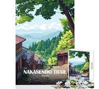 1000 Piece Jigsaw Puzzles for Adults Nakasendo Trail Japan Landscape Art Cozy Fun Family Time at Home Great Christmas Surprise Gifts Choice (50x75cm)