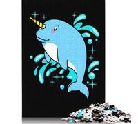 1000 Piece Jigsaw Puzzles for Adults Narwhal Cute Sea Unicorn Jigsaw Puzzles for Adults, Paper Puzzles Educational Stress Relief Toy Puzzle 38x26cm/1000pcs