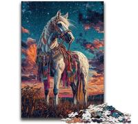 1000 Piece Jigsaw Puzzles for Adults Native American Horse Teenager Jigsaw,Birthday Present, Gifts, Wall Art for Age 14 Years Up (38x26cm)