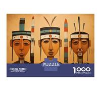 1000 Piece Jigsaw Puzzles for Adults Native American Indian Art-6 Adult Puzzles Family Game Presents for Women Birthday And Unique Gifts 52x38cm/1000pcs