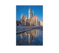 1000 Piece Jigsaw Puzzles for Adults，Naumburg Cathedral in the Mirror，1000 Pieces Puzzles for Challenging Family Activity Game Art Wall Decor DIY Puzzle Gifts（38x26cm）-AI26
