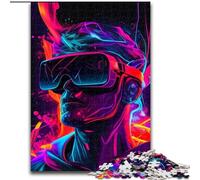 1000 Piece Jigsaw Puzzles for Adults Neon Man AI cardboard Jigsaw Puzzles for Adults size 26x38cm Brain Challenge, for Teenagers & Home Decor