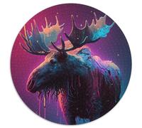 1000 Piece Jigsaw Puzzles for Adults Neon Moose Puzzles for Adults High-Difficulty Brain Teaser for Teenagers (Size 67.5x67.5cm)