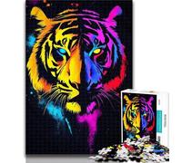 1000 Piece Jigsaw Puzzles for Adults Neon Tiger 1000 Pieces for Teenagers,Educational Games Home Decoration Birthday Present, Gifts, Wall Art 50x75cm