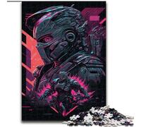 1000 Piece Jigsaw Puzzles for Adults Neon Warrior Made of Wood, for Parents, Lovers, Friends - Age 14+ 50x75cm for Family Interactive Game