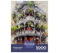 1000 Piece Jigsaw Puzzles for Adults New Orleans in Watercolor Jigsaws for Adults Brain Teaser Game Stress Reliever for Is Ideal As A Gift 38x26cm/1000pcs