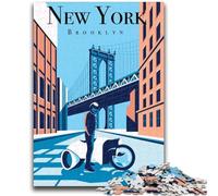 1000 Piece Jigsaw Puzzles for Adults New York Broklyn Cityscape 1000 Piece Puzzle,is Ideal As Gifts for The Whole Family Suitable for And 14 (50x75cm)
