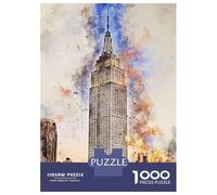 1000 Piece Jigsaw Puzzles for Adults New York in Watercolor 2 Jigsaws for Adults Brain Teaser Game Stress Reliever for Is Ideal As A Gift 70x50cm/1000pcs