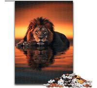 1000 Piece Jigsaw Puzzles for Adults Night African Lion Jigsaw Puzzles for Adults, 1000 Piece for Family & Friends, Brain-Teasing Challenge 26X38CM