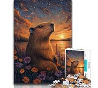 1000 Piece Jigsaw Puzzles for Adults Night Sky Capibara Teenager Puzzles,Relax Games Is Ideal As A Gift for The Whole Family (size 75x50cm)