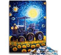 1000 Piece Jigsaw Puzzles for Adults Night Sky Tractor Game Toys Every Piece Is Unique - Challenging Family Fun Game 50x75cm