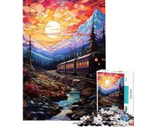1000 Piece Jigsaw Puzzles for Adults Night Train Travel Fun at Home Activities, Home Art Decor Brain Teaser Game for And from 14 Years And over (38x52cm)