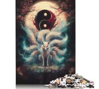 1000 Piece Jigsaw Puzzles for Adults Nine-Tailed Fox Yin Yang Creative Paper Jigsaw Puzzles for Adults & Teenagers Puzzles Educational Puzzle Family Game 38x26cm/1000pcs