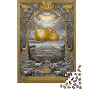 1000 Piece Jigsaw Puzzles for Adults Noah’s Ark on Mount Ararat | Tarot Card Jigsaw Puzzle for Adults Fantasy & Mythology Family Decoration Wood Puzzle Challenging Therapeutic Fun 1000pcs (75x50cm)