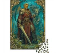 1000 Piece Jigsaw Puzzles for Adults Norse Mythology Jigsaw Puzzle Dragon Killer Wood Puzzle Multi Colour Home Decoration Challenging Therapeutic Fun Educational Games 1000pcs (75x50cm)