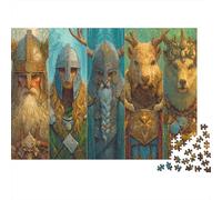 1000 Piece Jigsaw Puzzles for Adults Norse Mythology | Norse Fantasy Art Jigsaw Puzzle for Adults Fantasy & Mythology Family Decoration Wood Puzzle Challenging Therapeutic Fun 1000pcs (75x50cm)