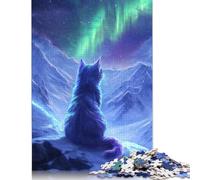 1000 Piece Jigsaw Puzzles for Adults | Northern Lights Cat Aurora Puzzles | Puzzles 1000 Pieces for Adults Gifts 1000pcs (75x50cm)