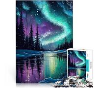 1000 Piece Jigsaw Puzzles for Adults Northern Lights Made of wood for and from 14 years and over Hand Speed Race Christmas Birthday Gifts 。size：50x75cm/19.68x29.52inch